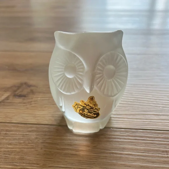 Fenton Art Glass Frosted Owl Paperweight - Picture 1 of 7